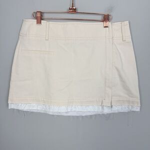 ZARA | NEW Cream & White Wrap Look Skirt Zip Slit Women’s Size Large